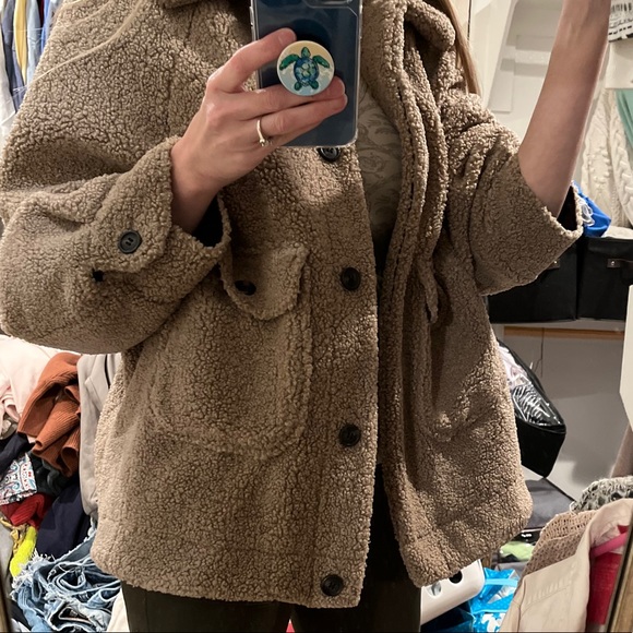 Zara Oversized Shearling Teddy Coat/Jacket - Picture 4 of 9